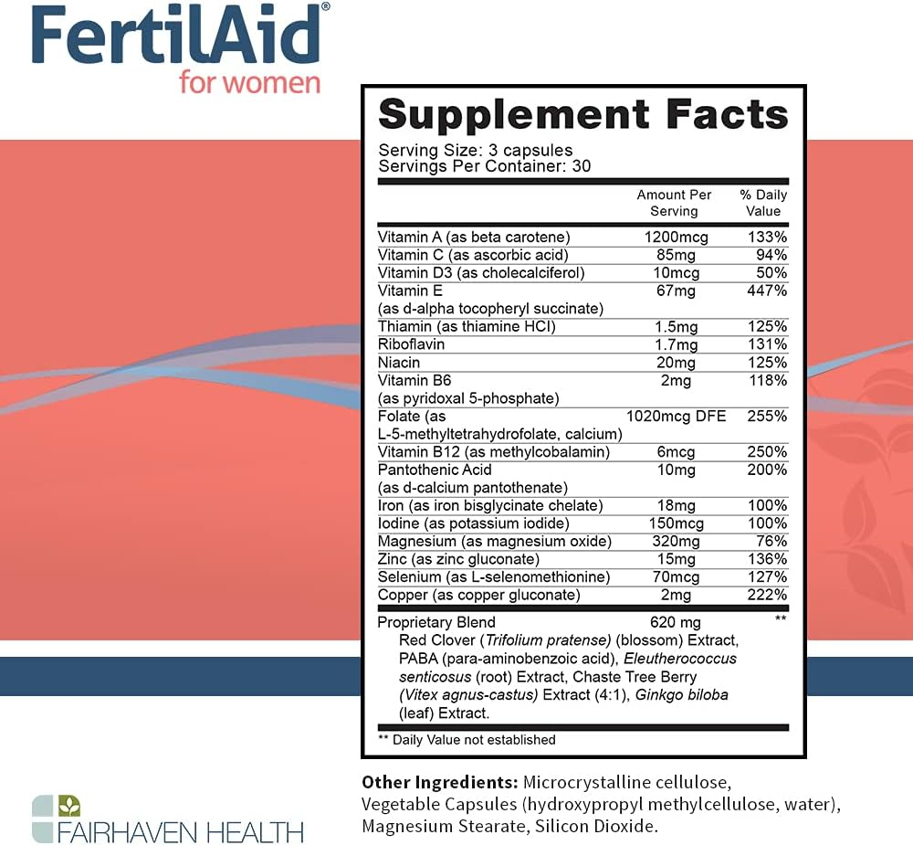 FertilAid for Women & Ovaboost Combo, Female Fertility Supplement - Support Ovulation, Cycle Regularity & Egg Quality, 1 Month Supply