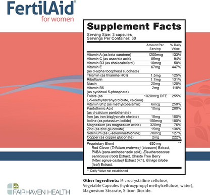 FertilAid for Women & Ovaboost Combo, Female Fertility Supplement - Support Ovulation, Cycle Regularity & Egg Quality, 1 Month Supply