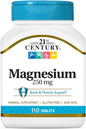 21st Century, Magnesium, 250 mg, 110 Tablets