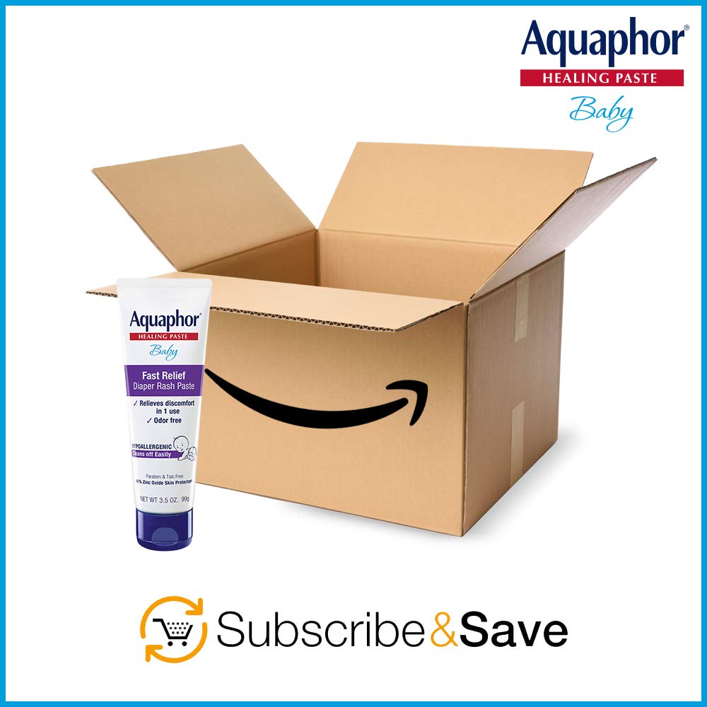 Aquaphor Baby Diaper Rash Paste, Maximum Strength 40% Zinc Oxide, Diaper Rash Cream, Diaper Rash Ointment, 3.5 oz