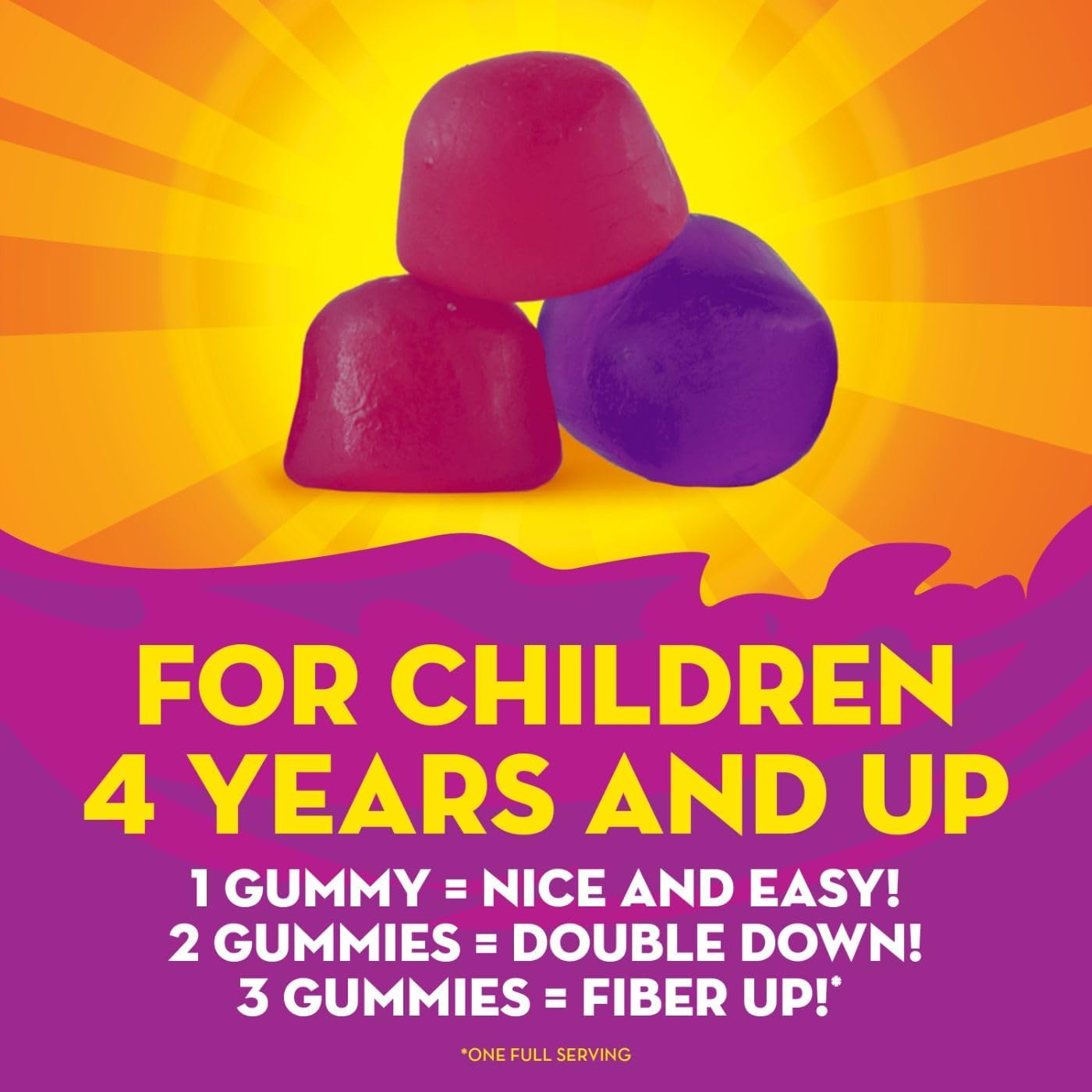 Metamucil Kids Fiber Supplement Gummies, No Sugar Added, 5g Prebiotic Plant-Based Fiber Blend, Mixed Berry Flavored, 120ct Gummies