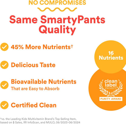 SmartyPants Kids Formula Daily Gummy Vitamins: Gluten Free, Multivitamin & Omega 3 Fish Oil (Dha/Epa), Methyl B12, Vitamin D3, Vitamin B6, 120 Count