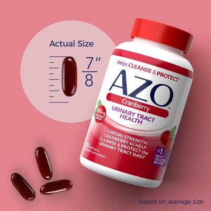 AZO Cranberry Urinary Tract Health Dietary Supplement, Sugar Free, 100 Count