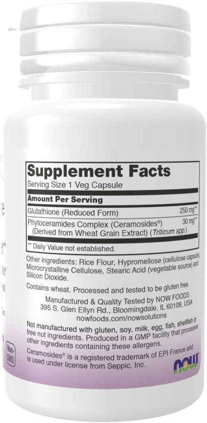 NOW Foods, Solutions, Glutathione Skin Brightener, 30 Veg Capsules