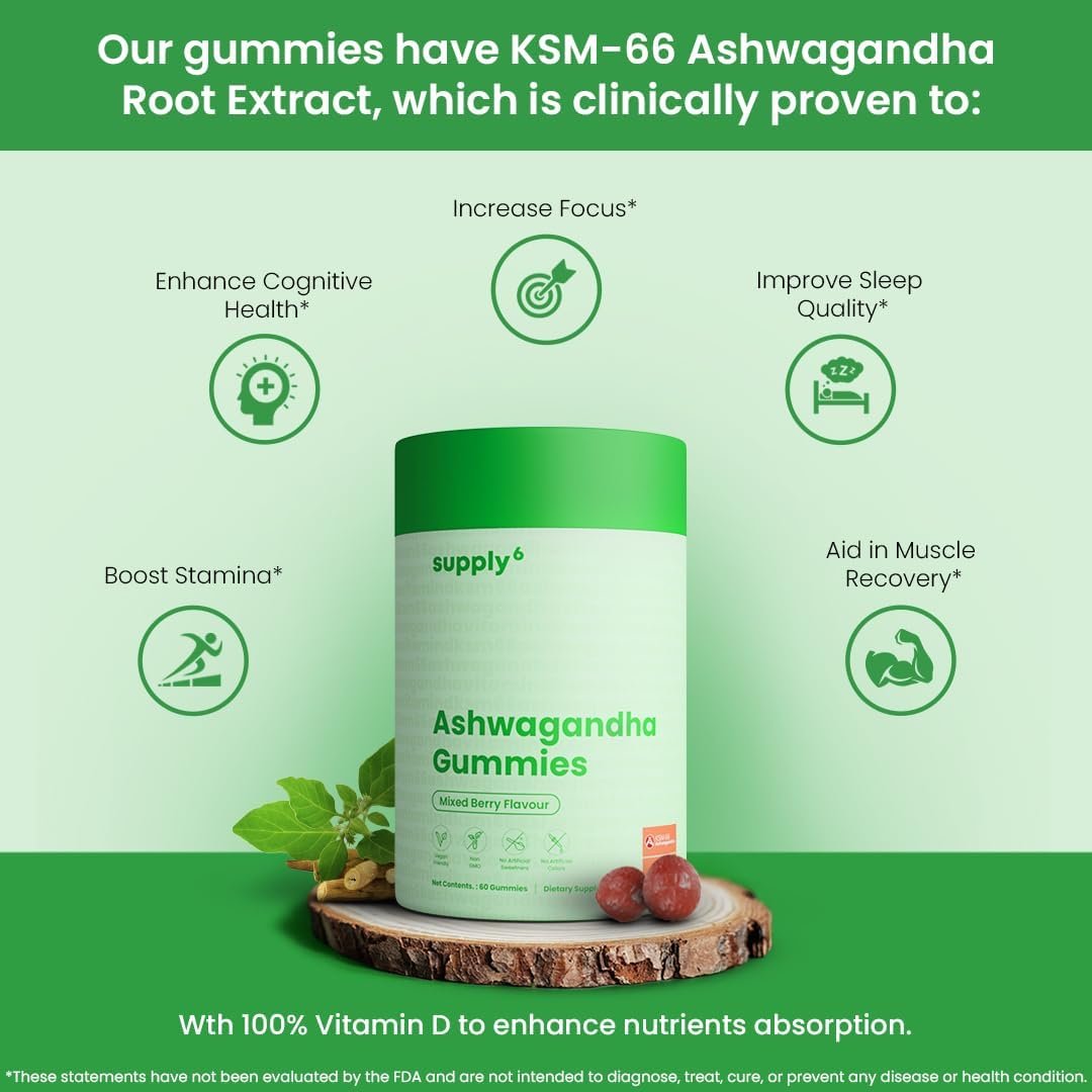KSM-66 Ashwagandha & Vitamin D Gummy - 60 Count