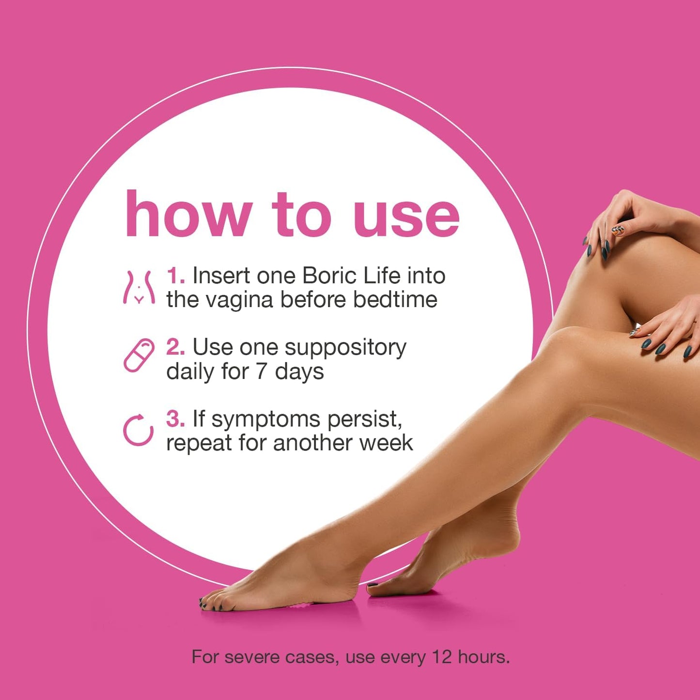 BORIC LIFE Boric Acid Vaginal Suppositories - 100% Pure Made in USA - Boric Life Intimate Health Support (30 Count)