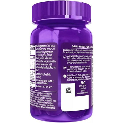 ZzzQuil Pure Zzzs Triple Action Gummy Melatonin Sleep Supplement - 30 Count