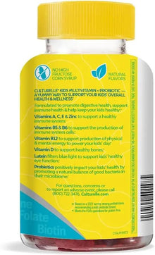 Culturelle Kids Multivitamin + Probiotic for Kids (Ages 2+) - 60 Count, Peach-Orange & Mixed Berry Flavor - Digestive Health & Immune Support Gummies with Lutein to Support Eye Health Culturelle