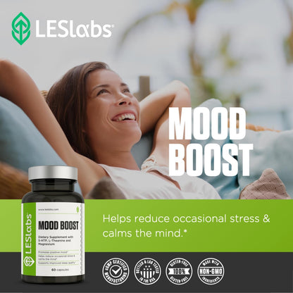 LES Labs Mood Boost – Stress Relief, Mood Support, Deep Relaxation & Better Sleep -  60 Capsules