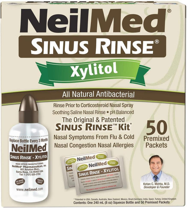 NeilMed Sinus Rinse Kit with Xylitol, 50 Count Neilmed