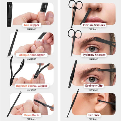ACEOCE: Manicure Set Men, Manicure Set Professional 18 Pcs Mens Grooming Kits Aceoce Stainless Steel Nail Care Tools with Luxurious Travel Case Pedicure Kit Gifts