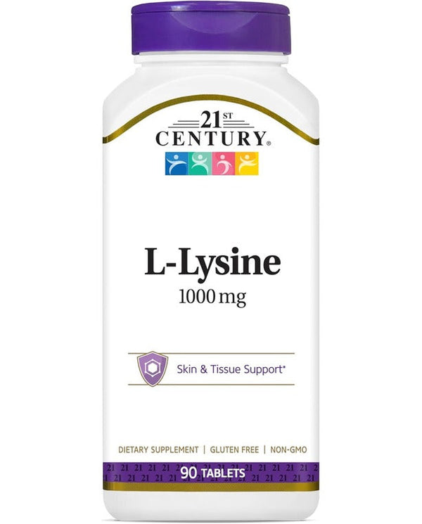 21st Century Healthcare L-Lysine 1000 mg, 90 Count Tablets 21st Century
