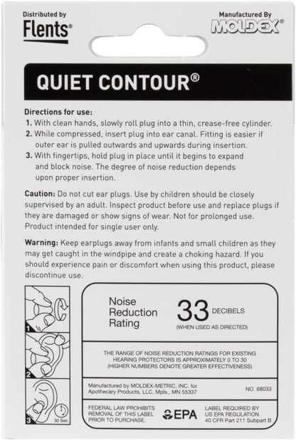 Flents Foam Ear Plugs, 10 Pair with Case for Sleeping, Snoring, Loud Noise, Traveling, Concerts, Construction, & Studying, NRR 33, Green, Made in the USA