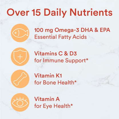 SmartyPants Kids Formula Daily Gummy Vitamins: Gluten Free, Multivitamin & Omega 3 Fish Oil (Dha/Epa), Methyl B12, Vitamin D3, Vitamin B6, 90 Count