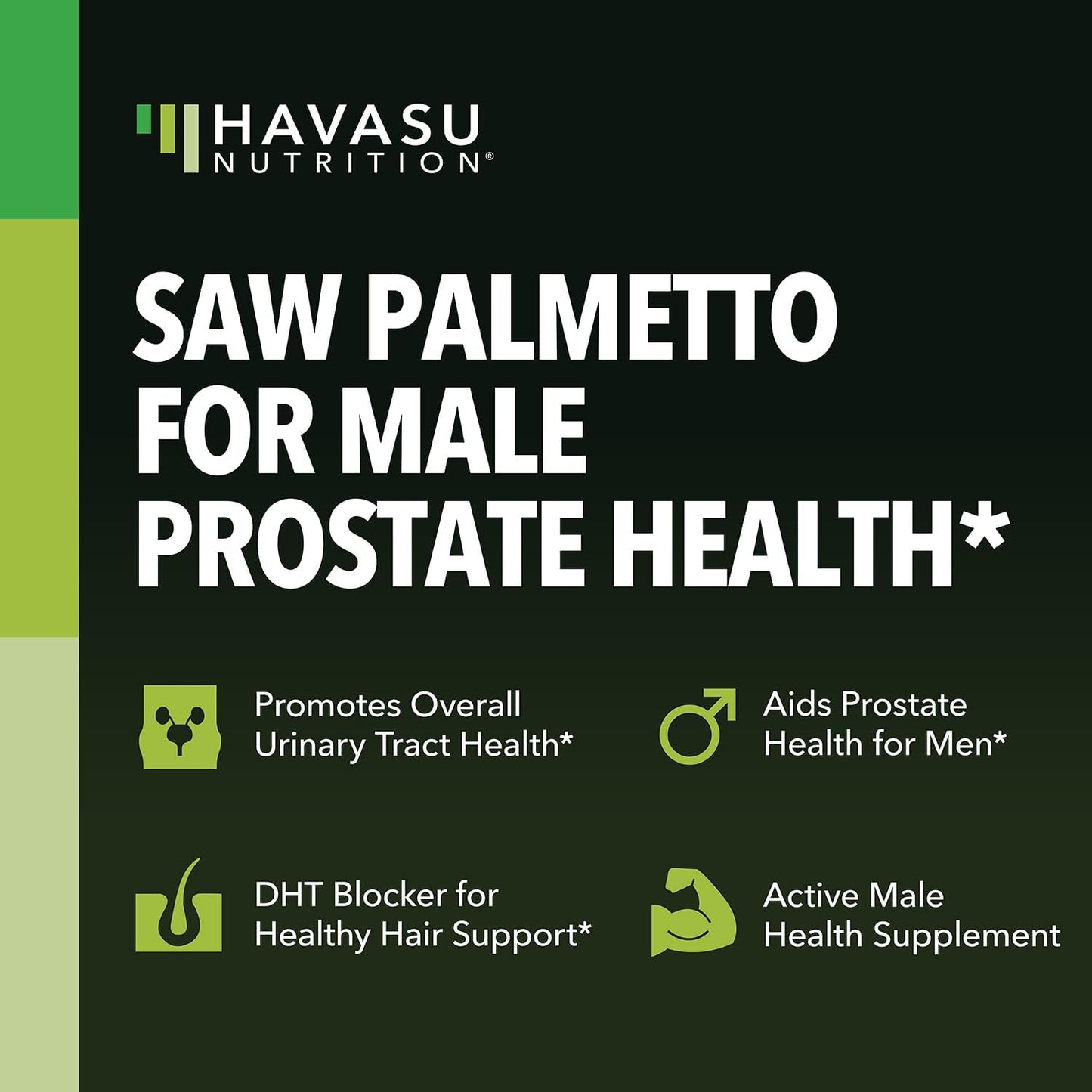 Havasu Nutrition Saw Palmetto Prostate Supplements for Men to Extenze Youth & Reduce Prostate Inflammation | DHT Blocker Hair Growth for Men to Reduce Balding