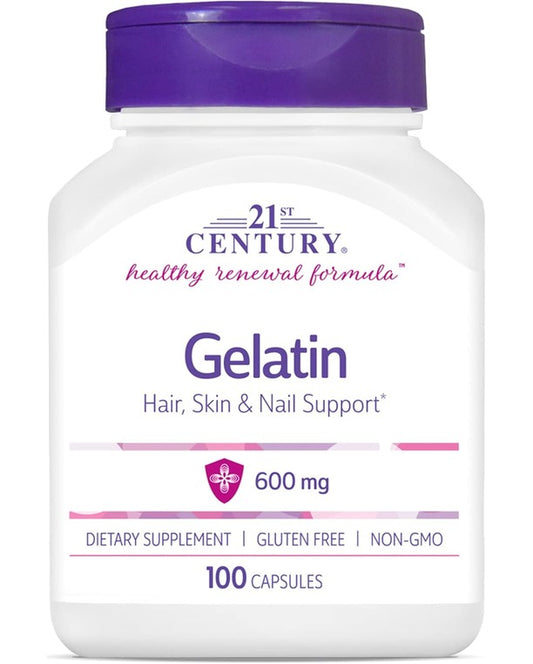 21st Century Gelatin 600mg, 100 Capsules