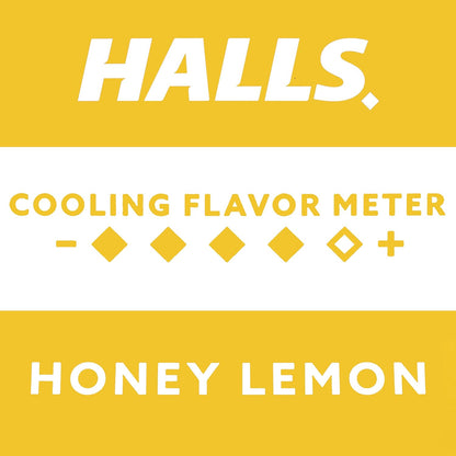 HALLS Relief Honey Lemon Cough Drops, 20 Packs of 9 Drops
