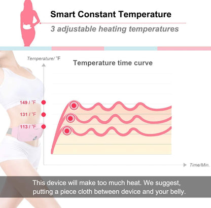 Heating Pad for Cramps Portable USB Cordless Heating Pad with Massager for Back Pain Relief Electric Fast Heating Wrap Belt Gifts for Women