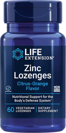 Life Extension Zinc – Citrus-Orange Flavor – 60 Vegetarian Lozenges Life Extension