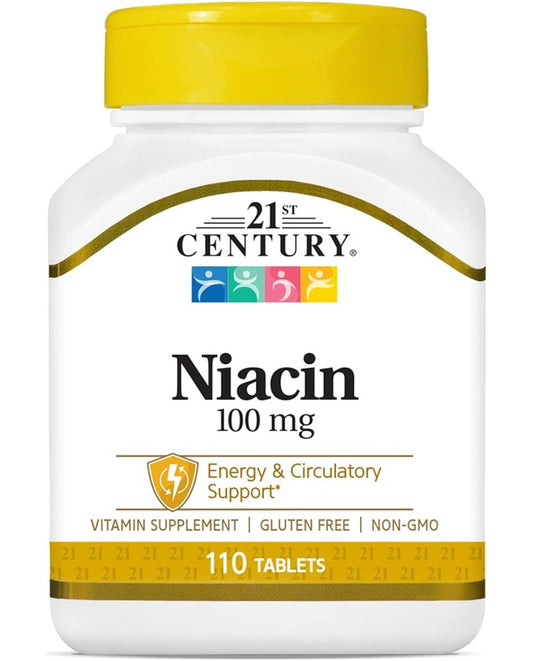 21st Century Niacin Tablets, 100 mg, 110 Count