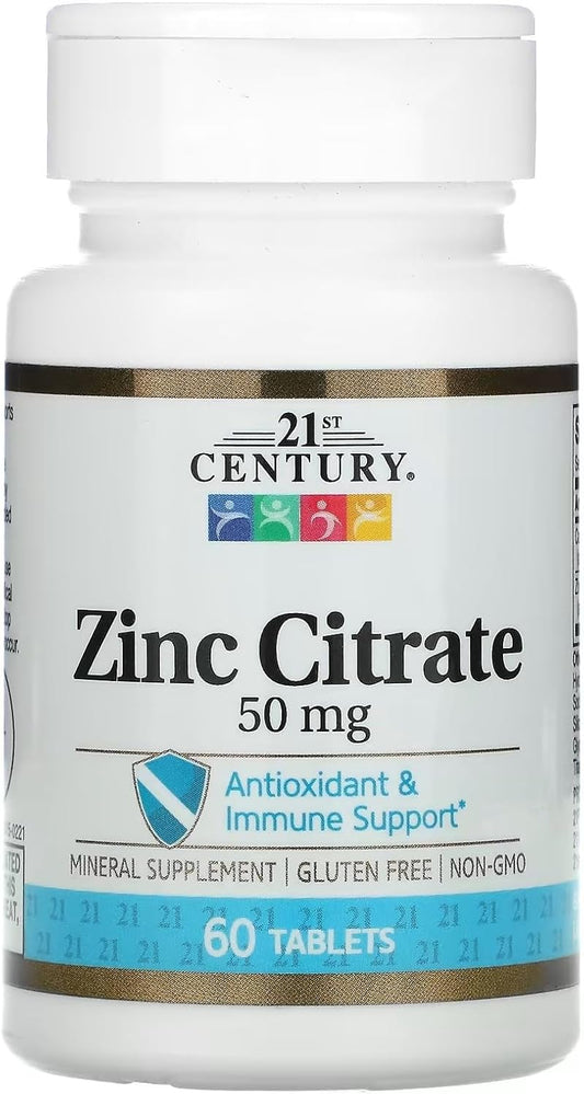 21st Century Zinc Citrate 50mg 60 Tablets