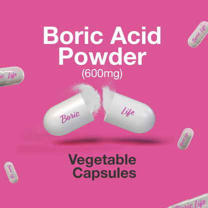 BORIC LIFE Boric Acid Vaginal Suppositories - 100% Pure Made in USA - Boric Life Intimate Health Support (30 Count)