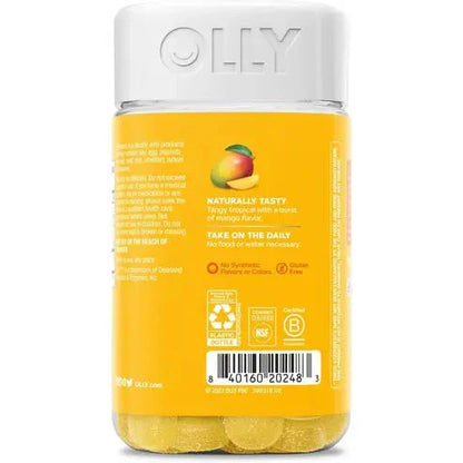 OLLY Probiotic Gummy, 1 Billion CFUs, Immune and Digestive Support, Chewable Probiotic Supplement, Mango, 80 Count OLLY