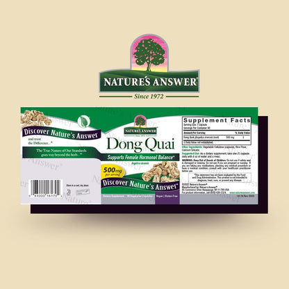 Nature's Answer Dong Quai Root 1000mg | Dietary Supplement | Supports Female Hormone Balance | Non-GMO, Vegan, Kosher Certified & Gluten-Free | Vegetarian Capsules 90ct