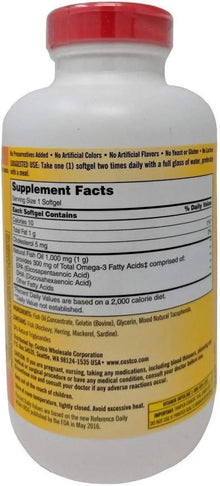 Kirkland Signature Fish Oil Concentrate with Omega-3 Fatty Acids, 400 Softgels, 1000mg Kirkland Signature
