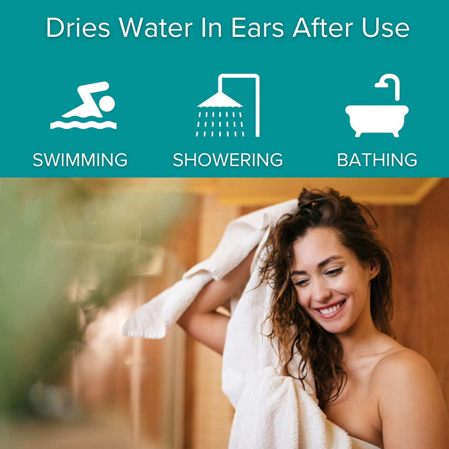 Nasova Swimmer's Ear Drying Drops for Adults & Kids, Twin Pack 2X 0.5 fl oz Bottles (15 ml Each) Clear Trapped Water After Any Water Activity.