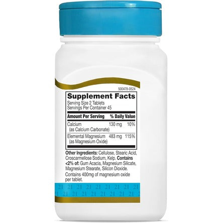 21st Century mgO 400 mg Tablets, 90 Count, Assorted