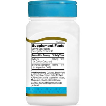 21st Century mgO 400 mg Tablets, 90 Count, Assorted