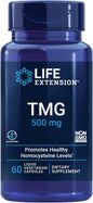 Life Extension TMG 500 mg – Trimethylglycine Supplement – Encourages Healthy Homocysteine Levels – Gluten-free – Non-gmo – Vegetarian – 60 Liquid Vegetarian Capsules