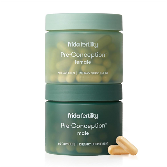 Frida Fertility Pre-Conception Supplement Set | Female & Male - Support Egg Function & Sperm Health | 60 Capsules Each, 30 Day Supply