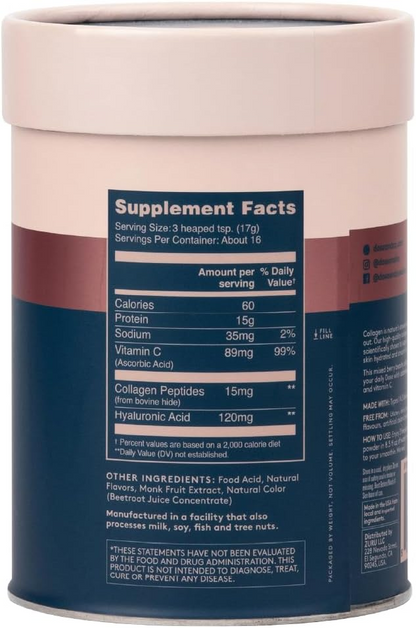DOSE & CO Beauty Collagen (Unflavored) Hydrolyzed Collagen Peptides Supporting Hair, Skin, & Nails
