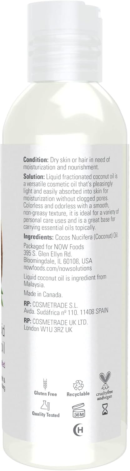 NOW Foods Solution, Liquid Coconut Oil, 4oz