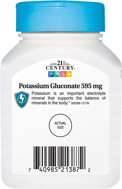 21st Century, Potassium Gluconate, 595 mg, 110 Tablets