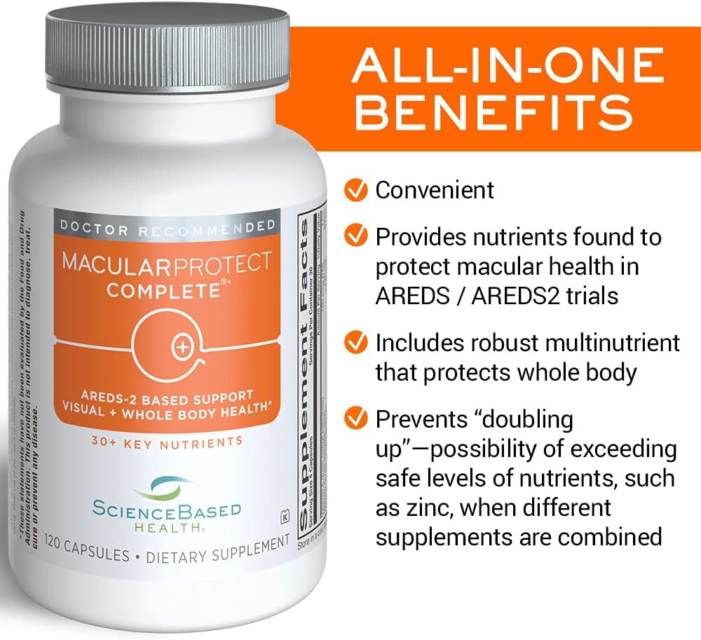 MacularProtect Complete All-in-One AREDS 2 Vitamin & Mineral Supplement and Whole Body Multinutrient - 120 Capsules