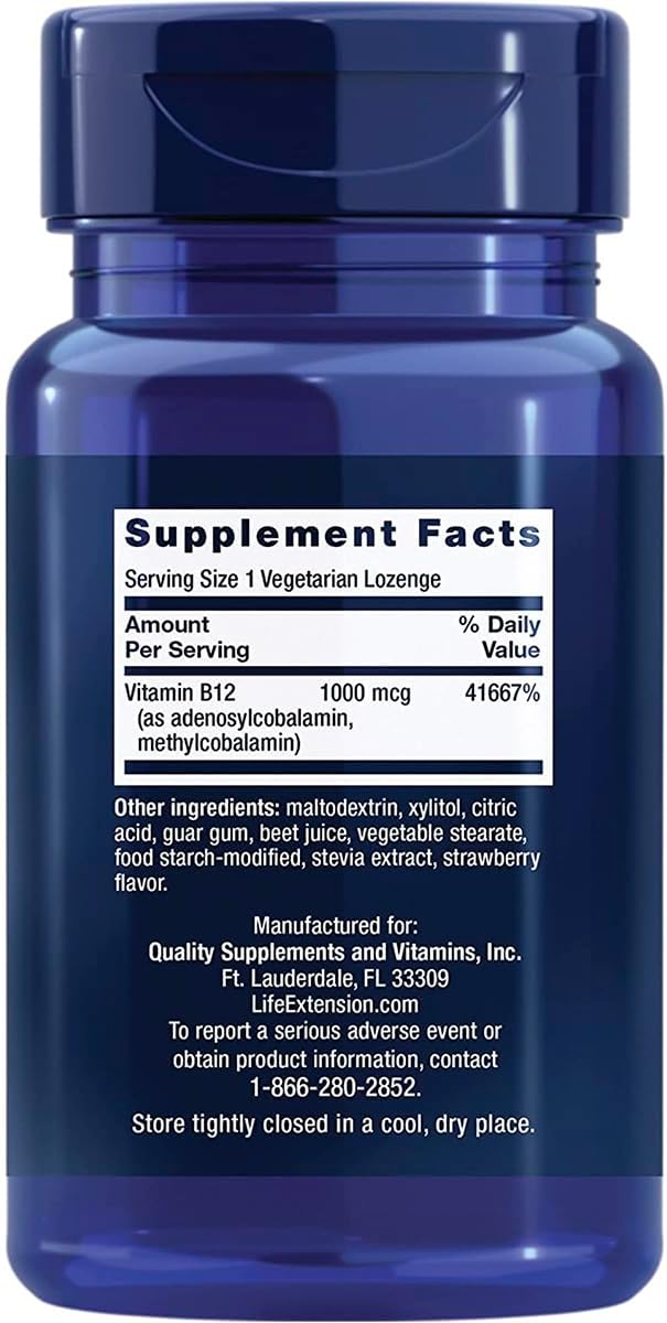 Life Extension, B12 Elite, 1,000 mcg, 60 Vegetarian Lozenges