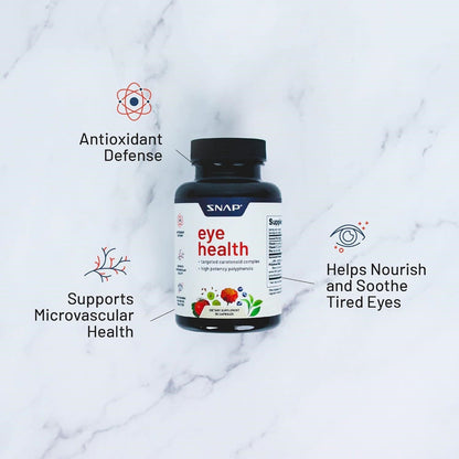 Snap Eye Health Supplements for Adults, Lutein and Zeaxanthin Supplements, Bilberry Extract, Lycopene Supplement, Support Eye Health, Natural Carotenoid