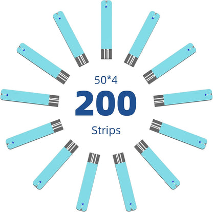 Metene TD-4116 Blood Glucose Test Strips, 200 Count Test Strips for Diabetes, Use with metene TD-4116 Blood Glucose Monitor Only