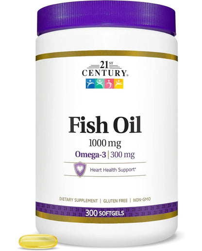 21st Century Fish Oil 1000 mg Softgels, 300 Count