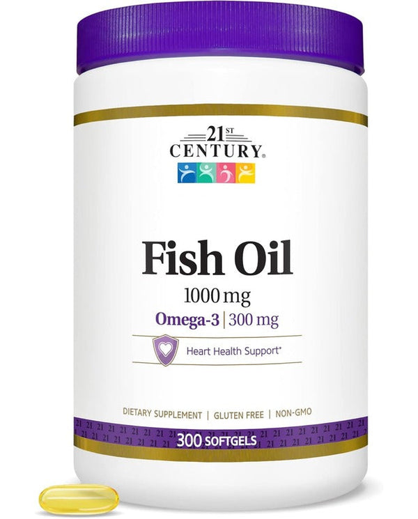 21st Century Fish Oil 1000 mg Softgels, 300 Count 21st Century