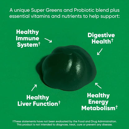 Goli SuperGreen Gummy Vitamin - 60 Count - Essential Vitamins and Minerals - Plant-Based, Vegan, Gluten-Free & Gelatin Free