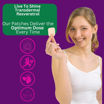 Live To Shine Resveratrol Patches - 30 Transdermal Patches - USA Made - One Month Supply