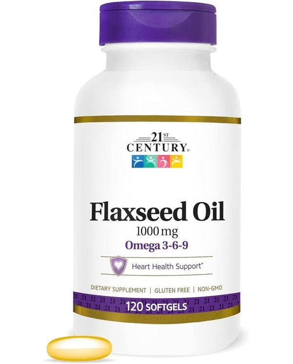 21st Century Flaxseed Oil 1000 Mg Softgels, 120-Count (22871) 21st Century