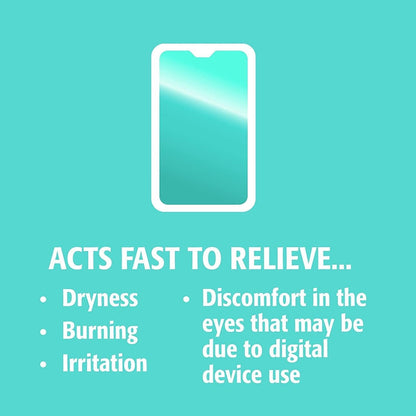 Digital Eye Drops, 2 Bottles of 0.33 Fl Oz Sterile (Total 20 ml), Bundled with 1 Reusable Anti Fog Cloth for Eyeglasses
