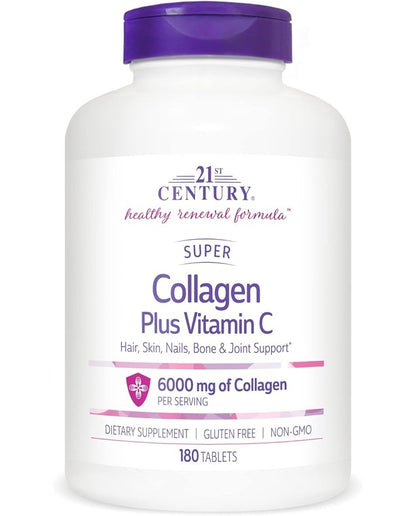 21st Century Super Collagen Plus Vitamin C Tablets, 180 Count