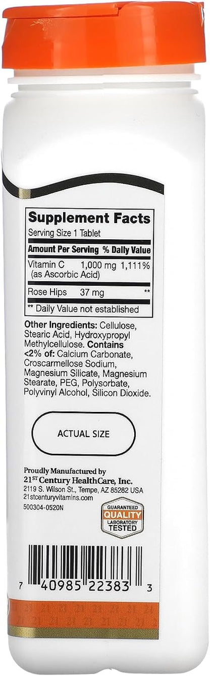 21st Century Natural C 1000 with Rose HIPS Caplets, 110 Count