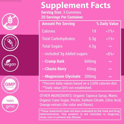 Menstrual Cramp Relief Period Relief Gummies Healthy Flow - 60 Count